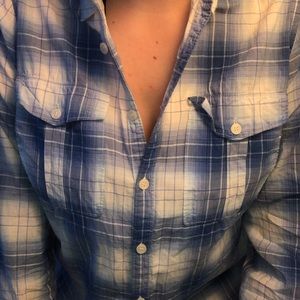 Blue Plaid Button-Up